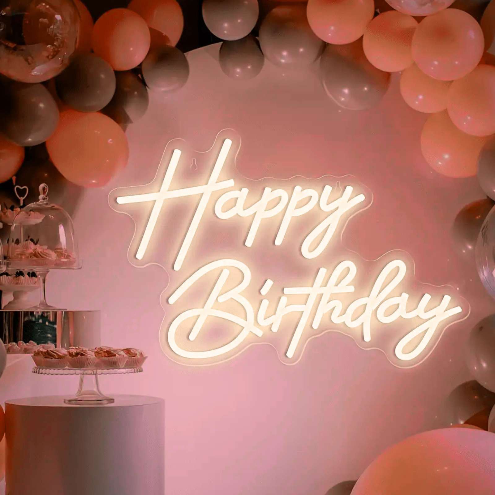 Birthday sign with balloons